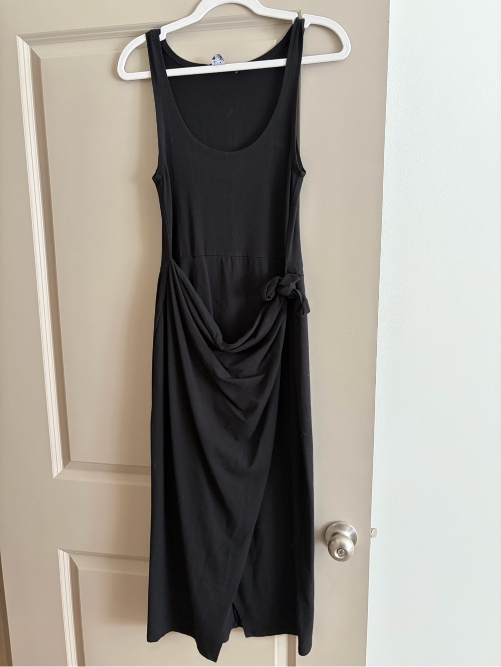 French Connection Black Sleeveless Maxi Dress with Side Knot
